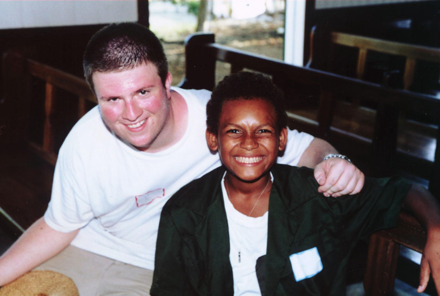 That's me on the left!  I am on a mission trip in Honduras with a new friend.